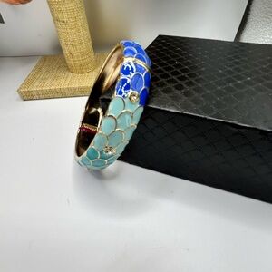 Hinged Enamel Bangle Bracelet
